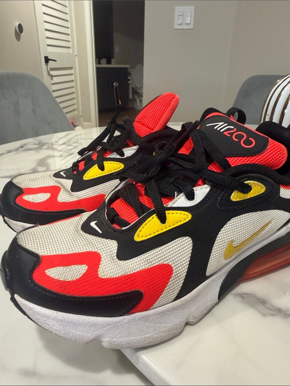 Nike Kids Air Max 270 React Style Sneakers - White/Red/Yellow/Black